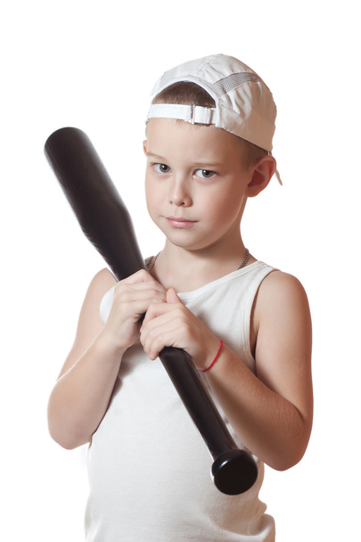 Little boy with a baseball bat - Φωτογραφία, εικόνα