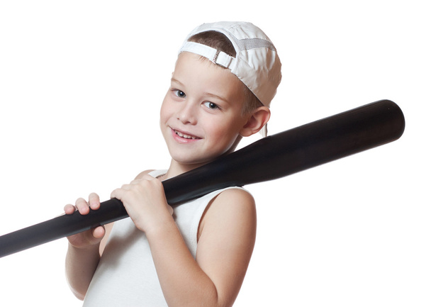 Little boy with a baseball bat - Fotografie, Obrázek