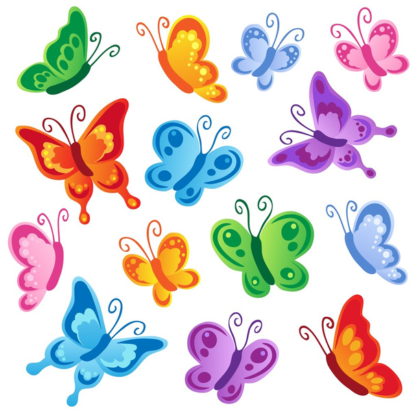Erilaisia perhosia kokoelma 1
 - Vektori, kuva