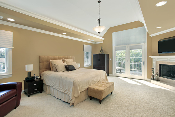 Master bedroom with fireplace - Photo, Image