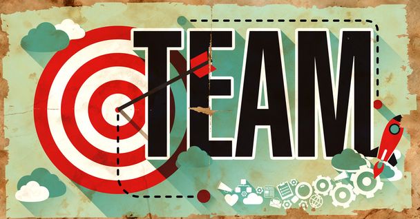 Team Concept. Grunge Poster in Flat Design. - Zdjęcie, obraz