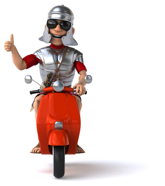 Fun roman soldier on scooter - Photo, image