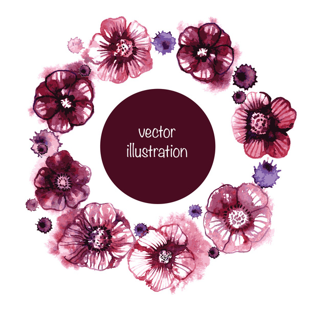 Decorative element border. Flowers wreath. Set of floral elements - Vector, imagen