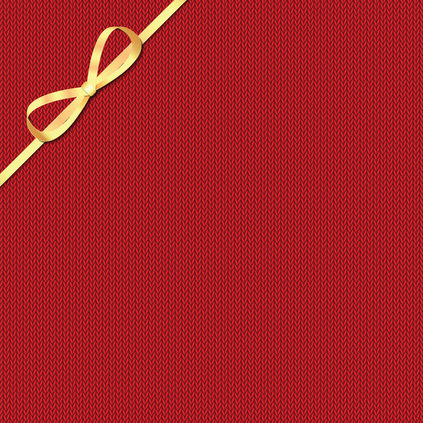 Αφηρημένη πλεκτό σχέδιο με χρυσός κορδέλα. Εορταστικό φόντο - Διάνυσμα, εικόνα