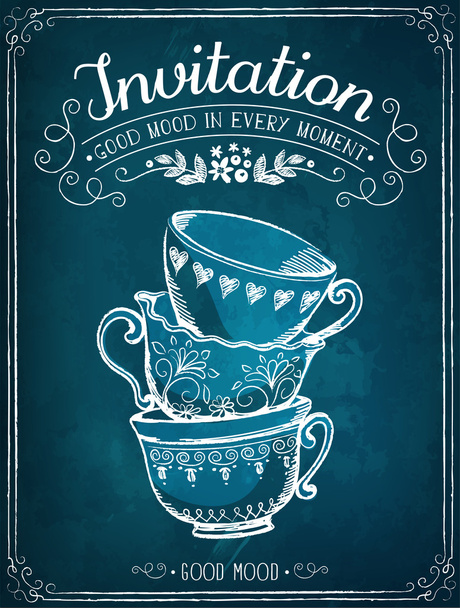 Carte d'invitation. Illustration rétro
 - Vecteur, image