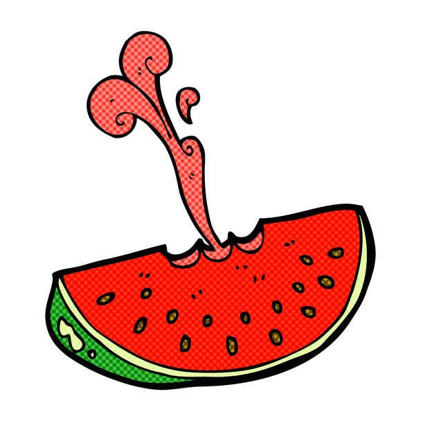 Cartoon spuitende watermeloen - Vector, afbeelding