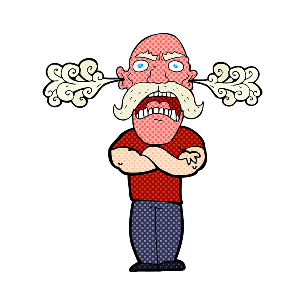 мультяшний лютий чоловік з червоним обличчям
 - Вектор, зображення