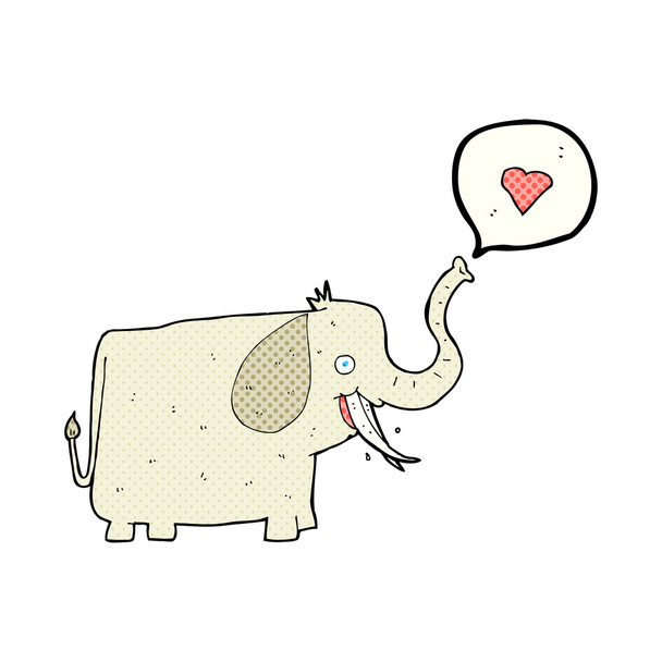 ελέφαντας κινουμένων σχεδίων με καρδιά αγάπης - Διάνυσμα, εικόνα