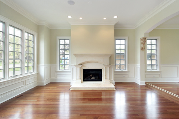 Living room with fireplace - Photo, Image