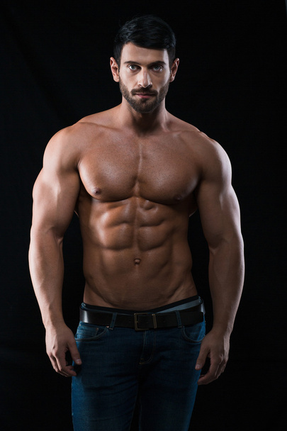 Handsome muscular man with naked torso - Фото, зображення