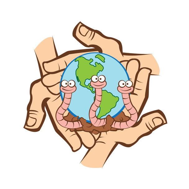 Earthworm Recycler 's World
 - Vector, imagen