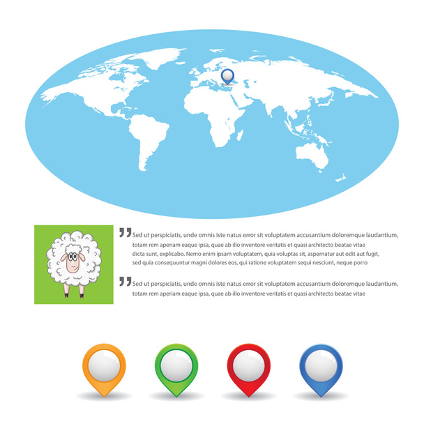 infographic Térkép világ - Vektor, kép