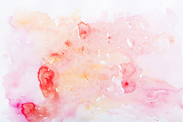 Abstract watercolor aquarelle hand drawn red drop splatter stain art paint. - 写真・画像
