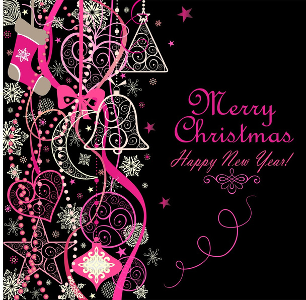 ビンテージのクリスマス カード - ベクター画像