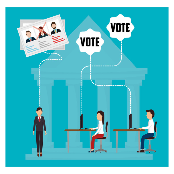 Politikus és szavazásra kampányhoz - Vektor, kép