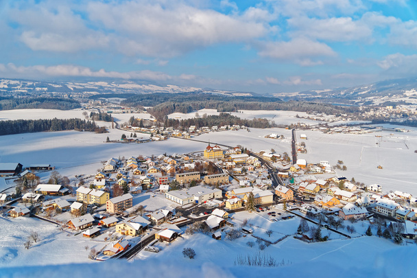 Beautiful landscape of Gruyeres in winter - Foto, Imagen