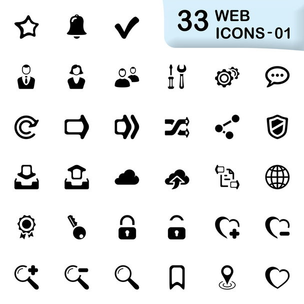 33 black web icons 01 - Vettoriali, immagini