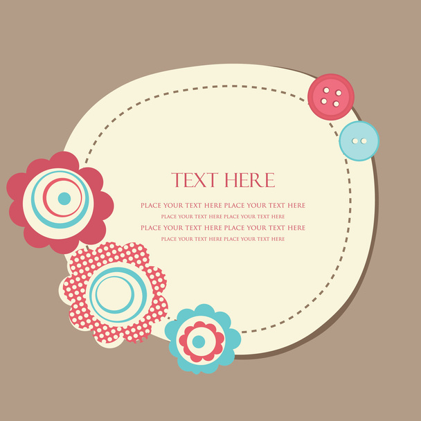 Hand drawn vector illustration with flowers and place for text. - Vektor, obrázek
