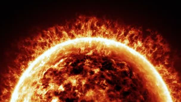 Horizontal of Sun surface and solar flares animation - Footage, Video