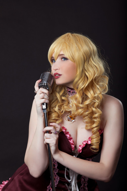 Beautiful singer cosplay anime character - Zdjęcie, obraz