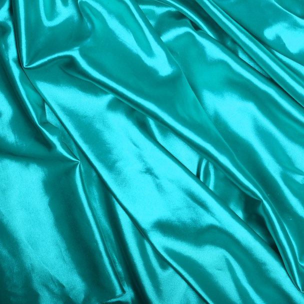 Smooth elegant turquoise silk background - Foto, imagen