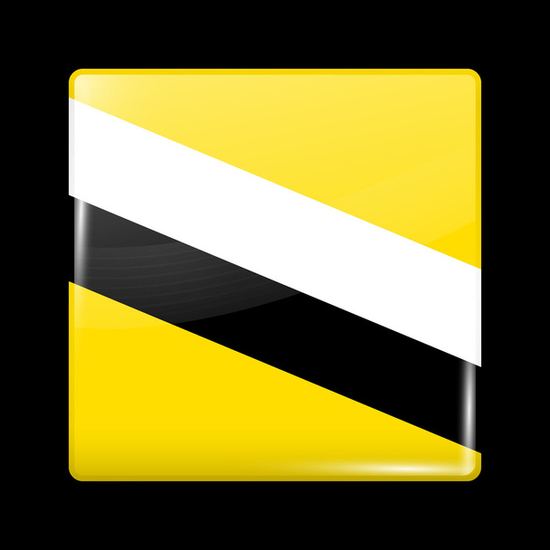 Brunei Protektoratsflagge. glasige Ikone quadratische Form - Vektor, Bild