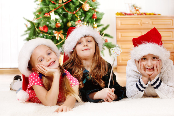 Kids in Santa hats - Foto, Imagem