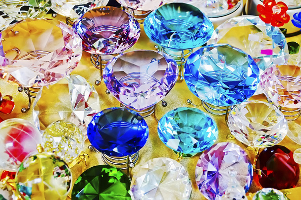 Multi-colored diamonds crystals - Photo, Image