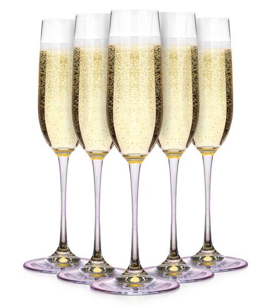 copas de champán aisladas sobre un blanco
 - Foto, Imagen