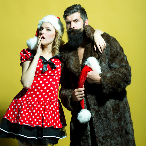 Christmas couple in studio - Valokuva, kuva