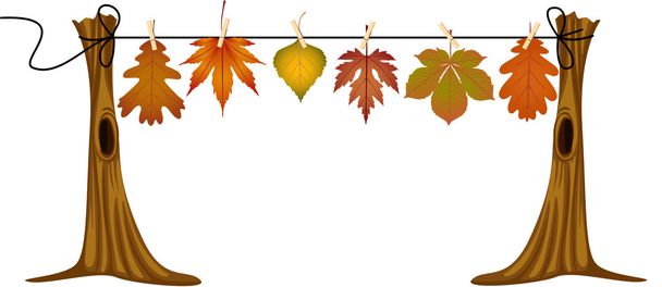 Autumn leaves hanging to dry - Vector, Image