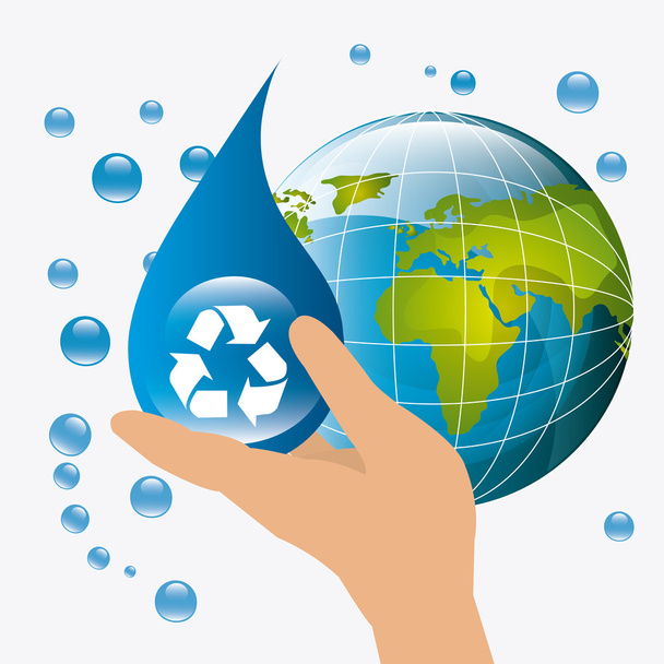 Save water ecology - Vector, Image