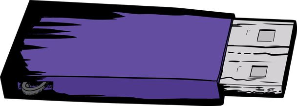 Unidad flash púrpura
 - Vector, Imagen