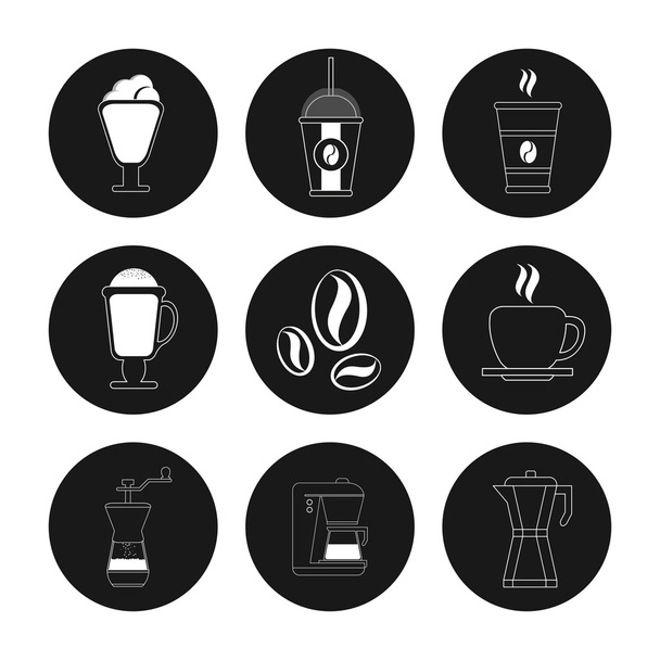 Дизайн иконок кофе
 - Вектор,изображение