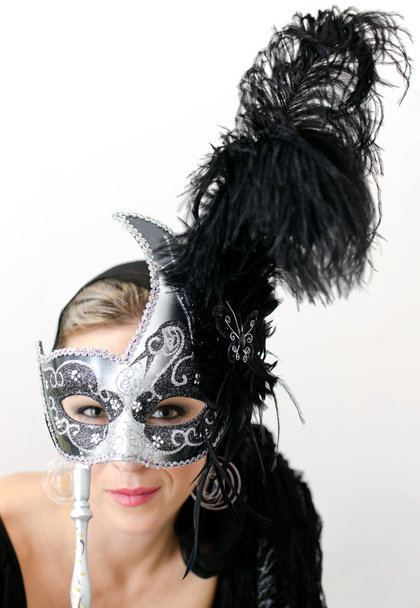 Mulher em máscara cinza
 - Foto, Imagem