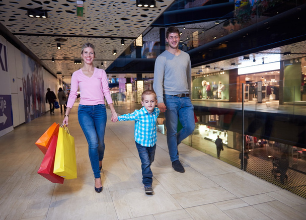 young family with shopping bags - Foto, Bild