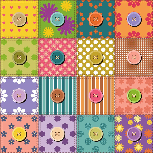 patchwork background with different patterns - Vector, imagen