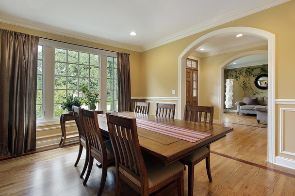 Dining room with yellow walls - Photo, Image