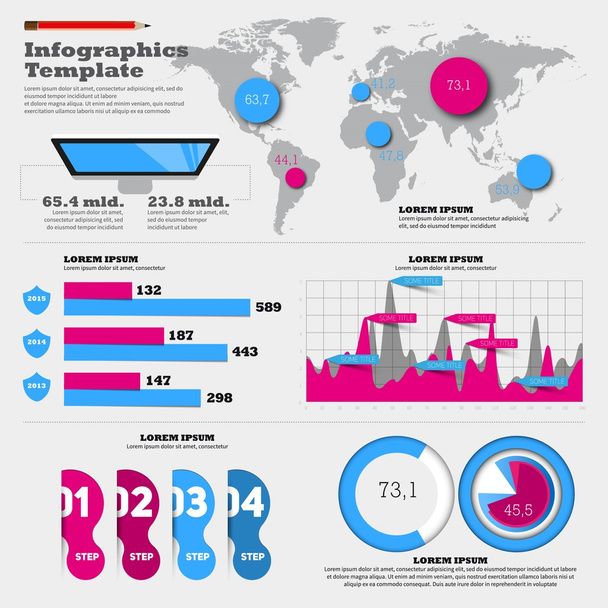インフォ グラフィックのビジネス要素のセット - ベクター画像