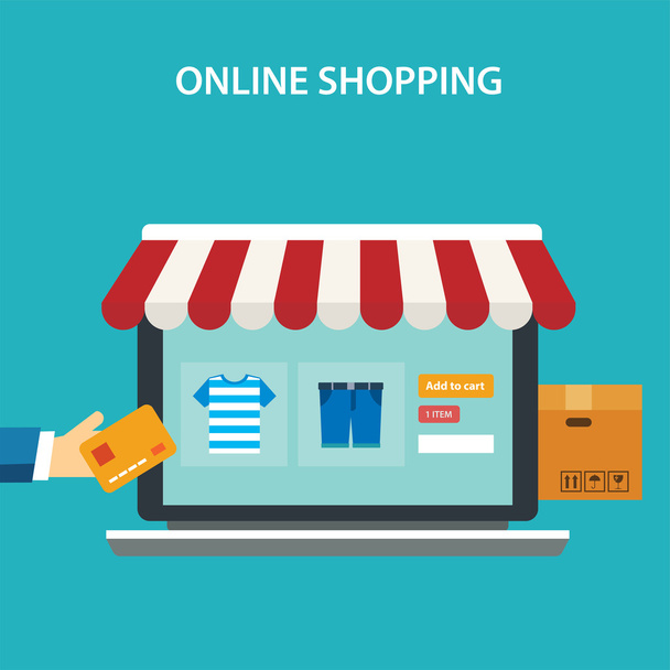 design piatto concetto di shopping online
 - Vettoriali, immagini