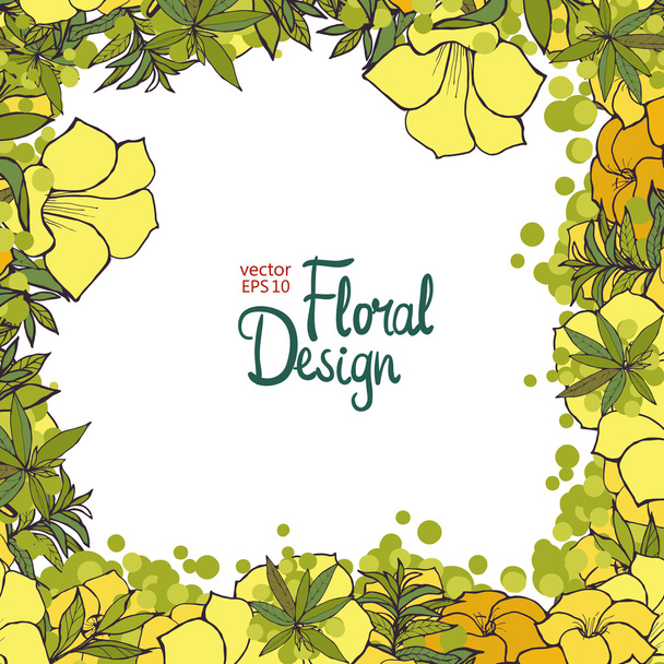 Floral Frame and place for your text - Vector, imagen