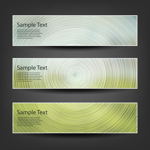 Set of Horizontal Banner or Cover Background Designs - Green, White Colors - Vetor, Imagem