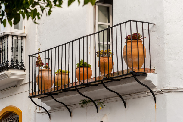 Квіткові горщики на балконі
 - Фото, зображення