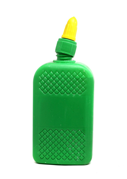 grote groene flessen van lijm briefpapier - Foto, afbeelding
