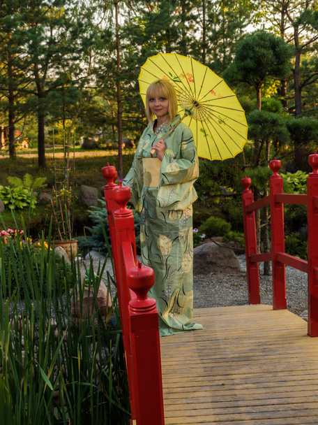Beautiful woman in kimono - Фото, изображение