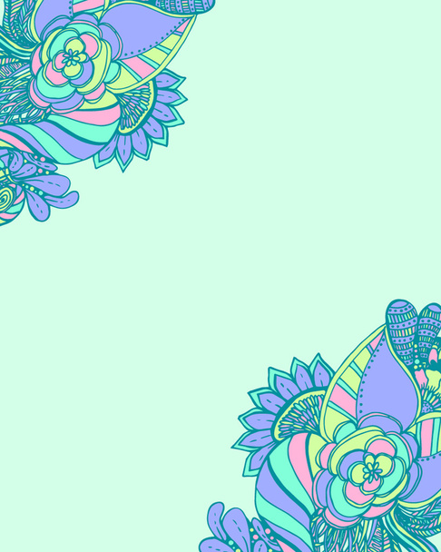 Textura dibujada a mano con flores
 - Vector, Imagen