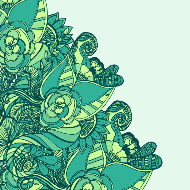 Hand Drawn Texture with Flowers - Vector, afbeelding