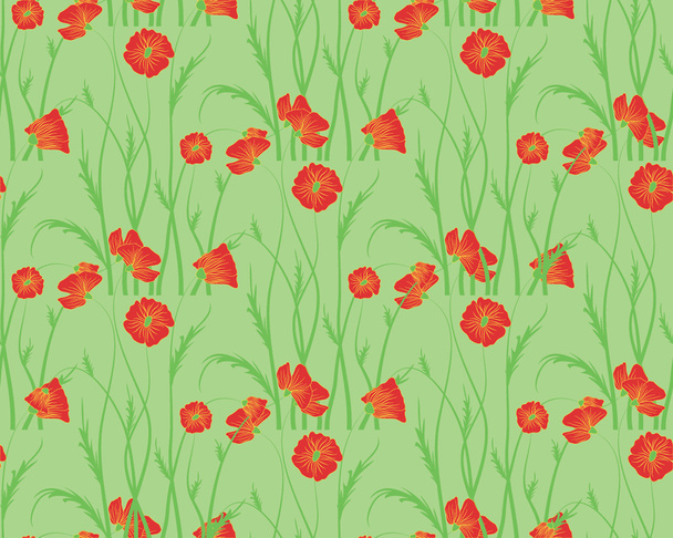 patrón floral sin costuras con flores de amapola
 - Vector, imagen