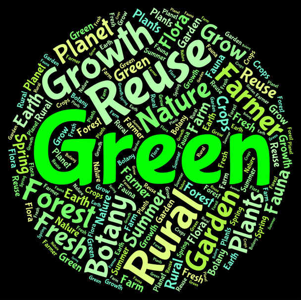 Zielony Eco słowo wskazuje dzień ziemi i przyjazne dla środowiska - Zdjęcie, obraz