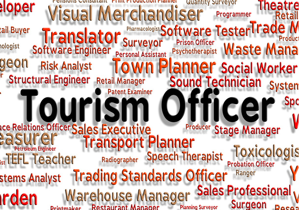 Υπεύθυνος τουρισμού σημαίνει ταξίδια διακοπές και θέσεις εργασίας - Φωτογραφία, εικόνα